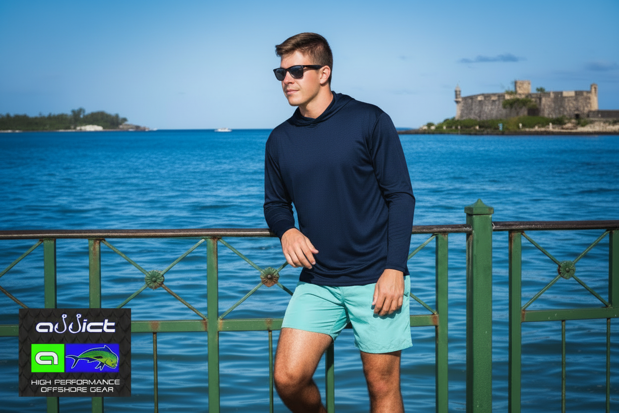 ADDICT RASHGUARD HOODIES NAVY BLUE