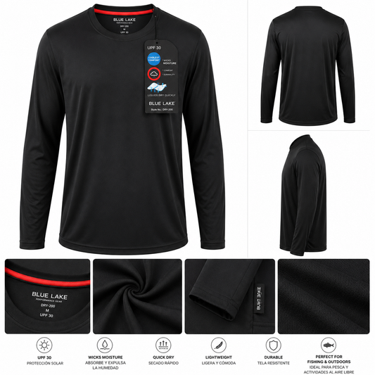BLUE LAKE LONG SLEEVE SHIRT BLACK